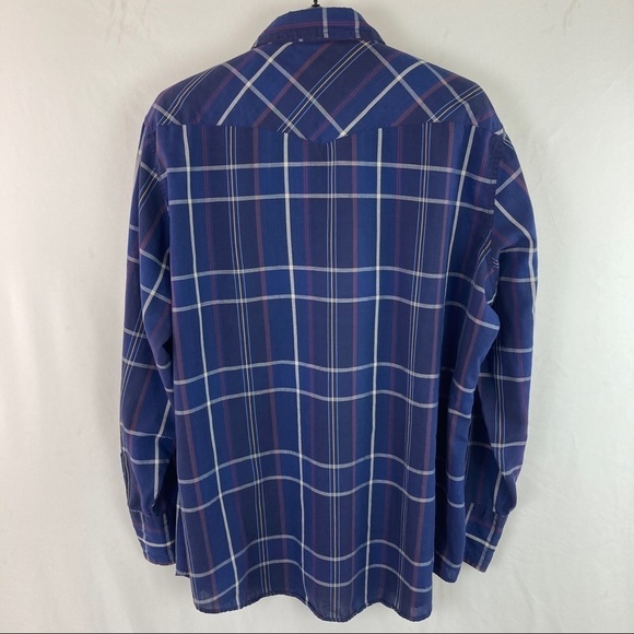 VINTAGE Youngbloods Authentic Western Plaid Pearl-Snap XL - Picture 10 of 13